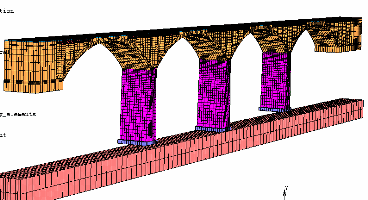 石拱桥的连续倒塌模拟