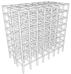 Fig.8 Perspective view of the 8-stories RC frame