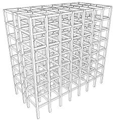 Fig.8 Perspective view of the 8-stories RC frame