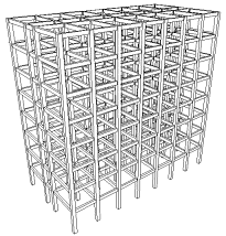 (b) Perspective of 8-storey frame