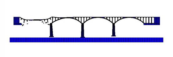 (b) Collapse of first span (t=2.08s)