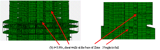Figure 13 Collapse process of Shanghai Tower subjected to El-Centro in X direction 