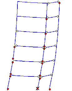 Figure 11. Failure mode predicted by Macro-model B subjected to Wenchuan NS+UD ground motions