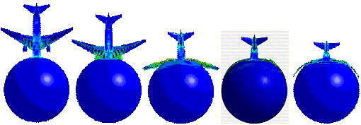 The simulated aircraft impact process on the containment building