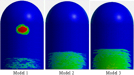 Figure 24 von Mises stress of the external steel plate at the back side of the containment building at t = 0.45 s (v = 250 m/s)