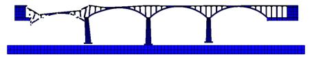 Fig. 9. Comparison between the FE and interpolation results for the stone arch bridge