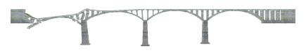 Fig. 9. Comparison between the FE and interpolation results for the stone arch bridge