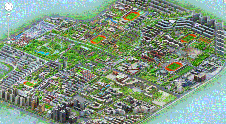 Figure 4. 3D map of the Tsinghua University campus (source: http://map.tsinghua.edu.cn/3d/)