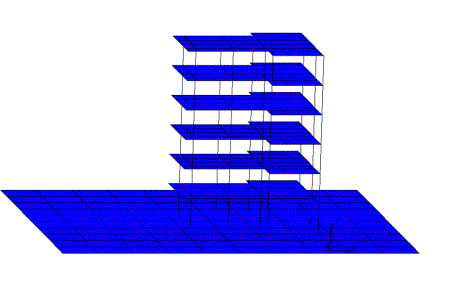 Fig. 4. The refined FE model of the 6-story RC frame building