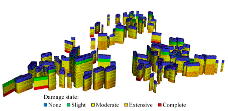 Fig. 12. Seismic damage to buildings of a selected local area