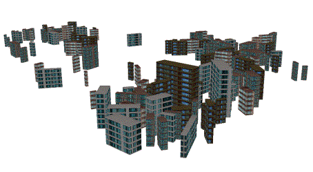 (a) Realistic building visualization model