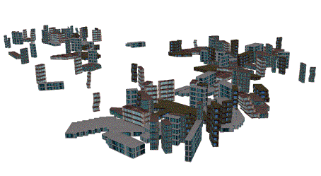 Fig. 13. Visualization of seismic damage to buildings in a local area