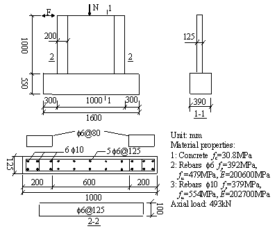 Fig. 7. Specimen dimensions and reinforcement details