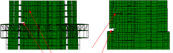 Fig. 6. Collapse process of Model B subjected to El-Centro in the x direction (PGA=1.7 g)