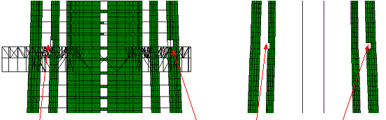 Fig. 6. Collapse process of Model B subjected to El-Centro in the x direction (PGA=1.7 g)