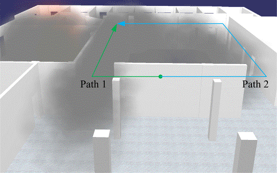 Fig. 13. Virtual smoke environment for rescue training