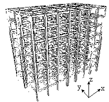 Figure 8 Perspective view of the 8-storey 3-D RC frame