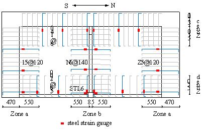 Figure 5 Reinforcements in the slabs of SE1