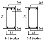 (d) Sectional view of the beam