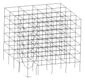 Fig. 6. Collapse modes of RC6 in different column removal scenarios (Nominal gravity = 1.0g)