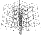 Fig. 6. Collapse modes of RC6 in different column removal scenarios (Nominal gravity = 1.0g)