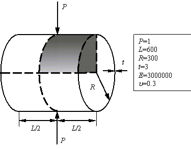 Figure 2. Description of the pinched cylinder problem
