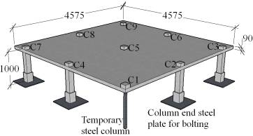 Specimen details: (a) substructure extraction from the ground floor of the prototype structure; (b) extracted specimen. (Unit: mm)