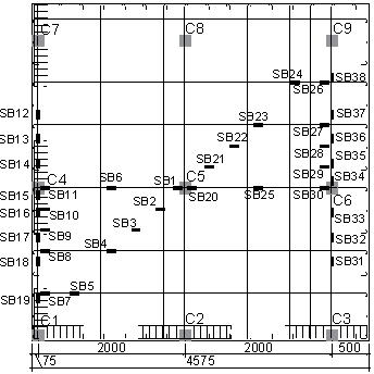 Reinforcement layout and dimensions of the slab and column: (a) slab top reinforcement; (b) torsional strip details; (c) slab bottom reinforcement; (d) column dimensions and reinforcement details. (Unit: mm)