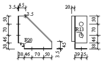 Dimensions of components in Specimen M-P100-S(C) (unit: mm)