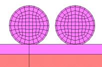 Side elevation of the contact between the wheelset and the track