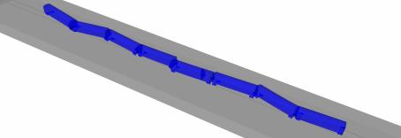 The running attitude of the train after derailment with different friction coefficients