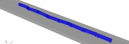 The running attitude of the train after derailment with different friction coefficients