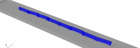 The running attitude of the train after derailment with different friction coefficients