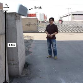 Figure 3 Brick falling test