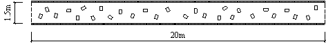 The track with different percentages of debris coverage