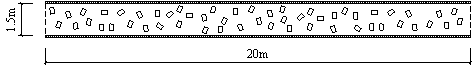 The track with different percentages of debris coverage