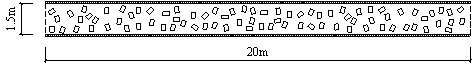 The track with different percentages of debris coverage